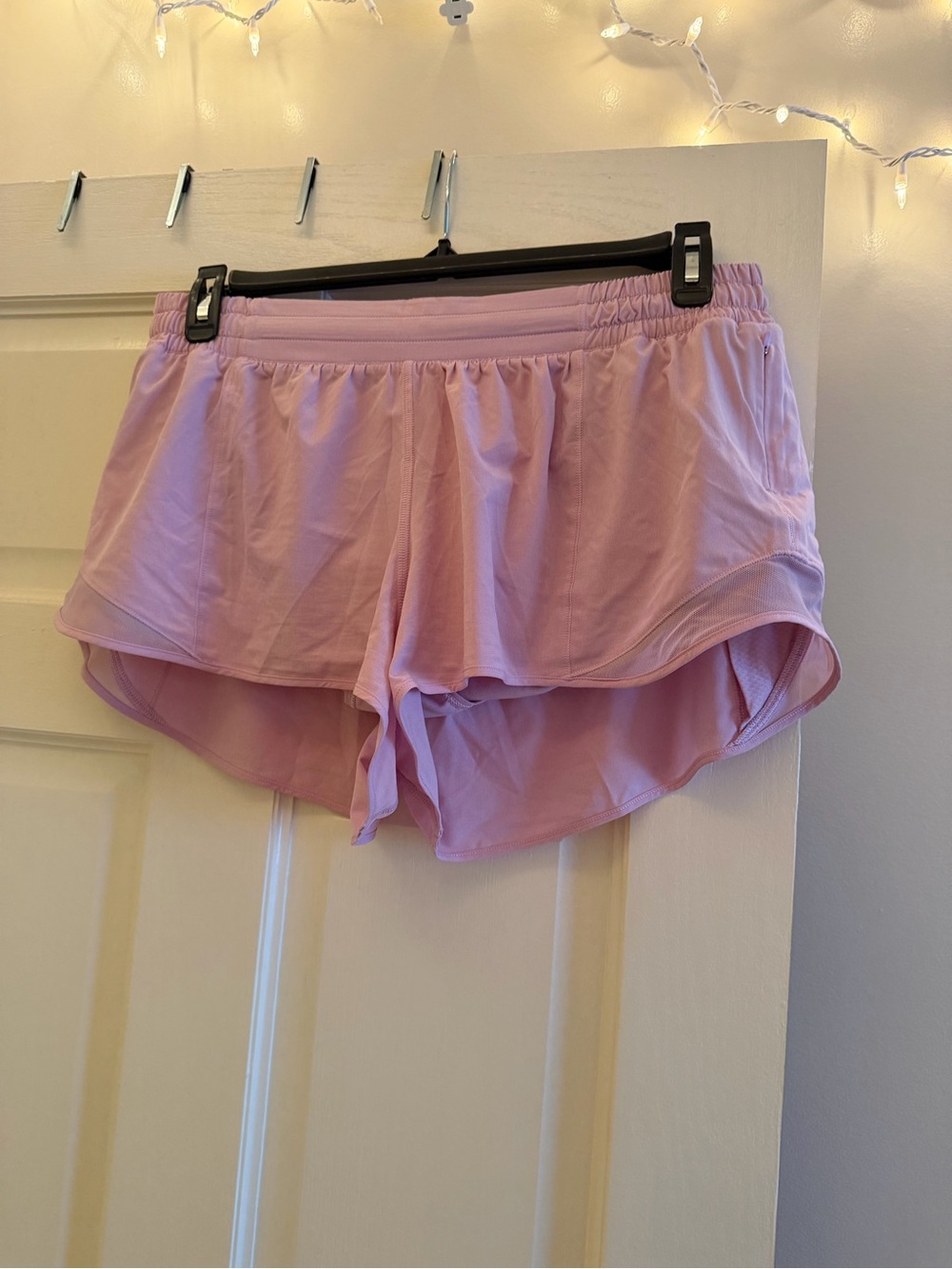 lululemon athletica Pink Layered Athletic Lounge Shorts with Tie Waist